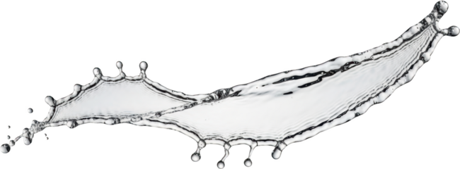 Dynamic clear liquid splash forming dynamic waves and droplets isolated with water transparent background motion fluid abstract creative clean refreshing