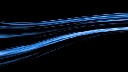 smooth blue light wave moving across black background creating flowing abstract motion effect - Powered by Adobe