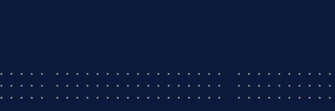 A dark blue background with three rows of small light circles evenly spaced across the bottom section