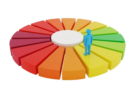 Pie chart analysis business strategy data visualization infographic report on transparent background - Powered by Adobe