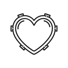 Black and White Heart Frame Vector for Valentine's Day Romantic Design and Greeting Card