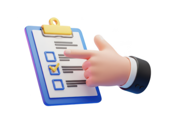 Checklist clipboard task management project planning business concept on transparent background