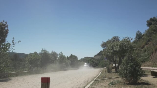  Coll Estenalles dirt road car dust Sant Llorenc forest mountain