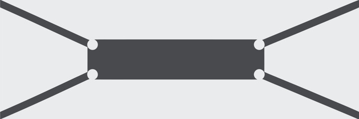 Obraz premium A geometric design featuring a gray rectangle with lines extending from each corner on a light background