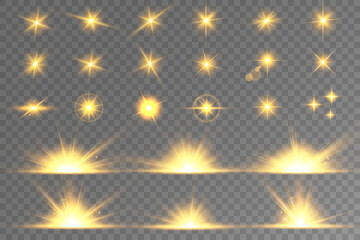 Lens Flare, light glow effect. sun or realistic shining star with backlight effect.
bokeh glitter and sparkles or sparkles on transparent background.
