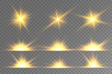 Lens Flare, light glow effect. sun or realistic shining star with backlight effect.
bokeh glitter and sparkles or sparkles on transparent background.
