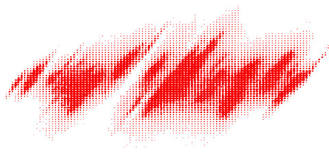 Red grunge heart symbol vector illustration with paint splash and dirty ink texture