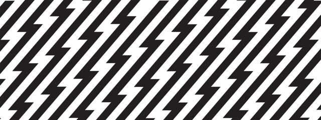 Repeating slanted zigzag lines wallpaper. Thunderbolt, electric power, flash light background. Tilted jagged stripes pattern. Shock, danger or surprise cartoon print. Vector graphic illustration © Andrii