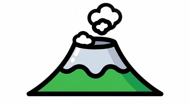 Animated Volcano Eruption Sequence with Cartoon Design Showing Increasing Activity Level