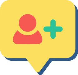 Social Media Connection Icon: New Follower Alert or Add Friend Sign Design