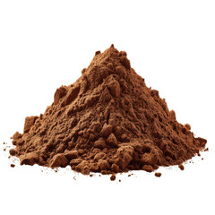 Pile of cocoa powder isolated on transparent background