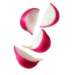 Radish slices isolated on transparent background