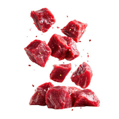 Fresh raw beef isolated on transparent background