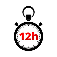 Stopwatch 12h icon isolated on transparent background