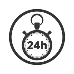 Stopwatch 24h icon isolated on transparent background