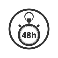 Stopwatch 48h icon isolated on transparent background