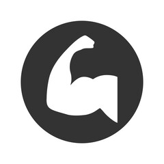 Strong arm icon isolated on transparent background