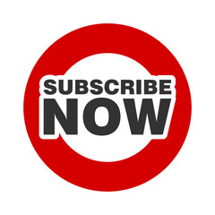 Subscribe now button icon isolated on transparent background