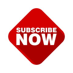 Subscribe now button icon isolated on transparent background