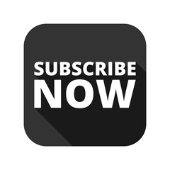 Subscribe now button icon isolated on transparent background