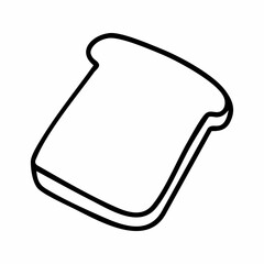 Cute cartoon bread line art outline drawing for coloring book