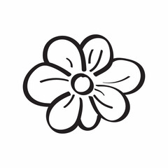 Cute cartoon flower line art outline drawing for coloring book
