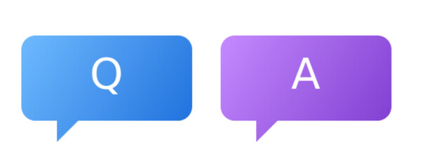 QA Icon with Speech Bubbles with Letters