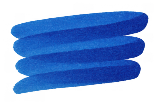 Blue paint marker highlight stroke creating abstract textured scribble on transparent background