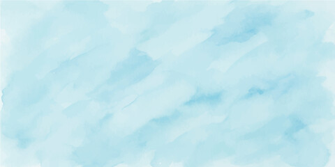 Obraz premium Abstract watercolor texture background of a beautiful blue sky with white fluffy clouds