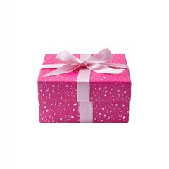 Fototapeta premium Pink gift box with ribbon