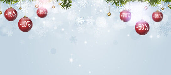 Christmas Sale Balls Banner