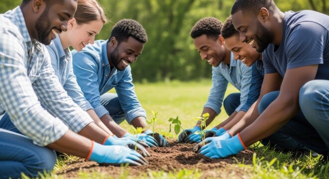 Team building in nature: group planting for environmental awareness and community growth