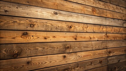 Warm rustic wooden wall texture with rich grain patterns and natural knots, perfect for cozy interiors and natural design backgrounds