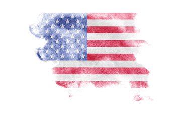 USA flag theme background isolated on white