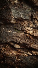 Textured Tree Bark - Deeply Fissured Surface, Earth Tones, Dramatic Shadows.