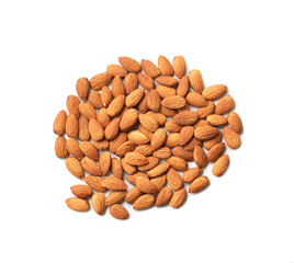 Almonds isolated on white background.