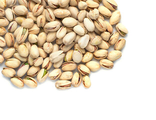 Pistachios on a white background