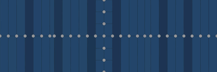 Abstract blue background with vertical stripes and dots arranged in horizontal and vertical lines