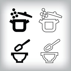 Linear and flat kitchen appliance logo. Simple restaurant company logo template.