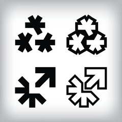 Linear and flat market shapes logo. Simple finance company logo template.