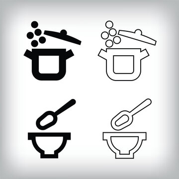 Linear and flat kitchen appliance logo. Simple restaurant company logo template.