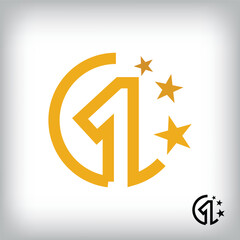 Abstract first place star target logo. Simple success winner logo template.