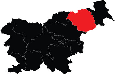 Vector Map of Drava on Slovenia Map