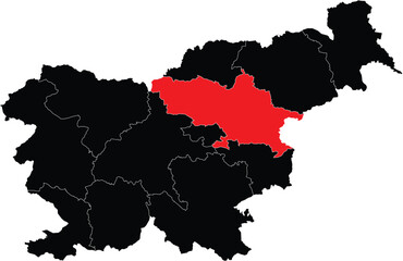 Obraz premium Vector Map of Savinja in Slovenia Map