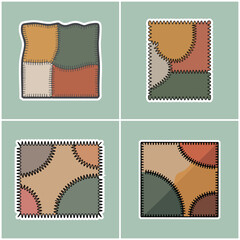 Patchwork squares with stitched edges and neutral tones Diy Thrift Culture