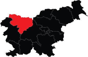 Vector Map of the Upper Carniola Region on Slovenia Map