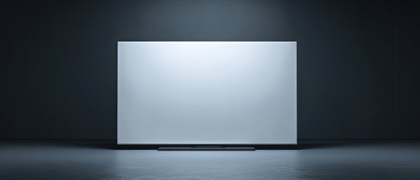 Modern flat screen display on dark background with subtle lighting