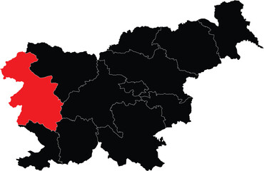 Vector Map of Gorizia Region on Slovenia Map
