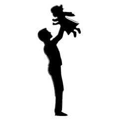 father's day icon, brush strokes, vector illustration on white background.