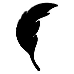 feather icon, brush strokes, vector illustration on white background.